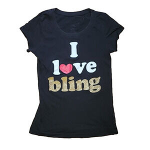 CALI LUV Black 'I Love Bling' Short Sleeve Tee
